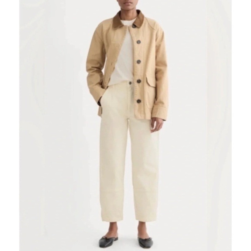 Everlane The Utility Barrel Pant Bone White Organic Cotton High Rise Size 10 NWT